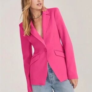 Favorite Daughter The Favorite Blazer- Hot Pink Tailored Single-Button Blazer